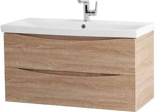 Тумба-умывальник подвесная BelBagno MARINO-CER 100 Rovere Bianco MARINO-CER-1000-2C-SO-WO-P+BB-0324-100-LVB