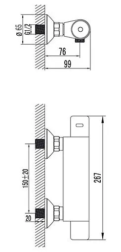 Термостат для душа Lemark Thermo хром LM7733C