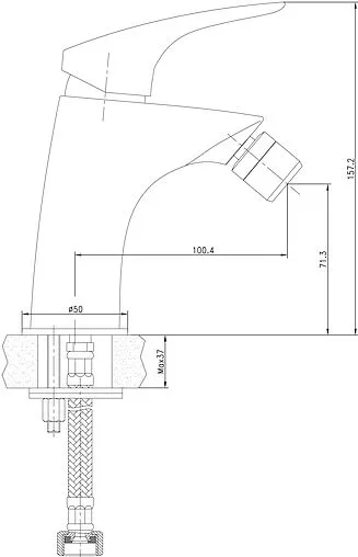 Смеситель для биде Aquanet Techno хром SD90884