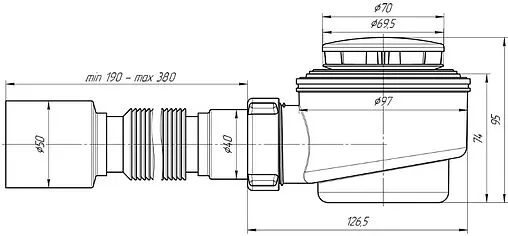 Сифон для душевого поддона Ани Пласт хром E415C