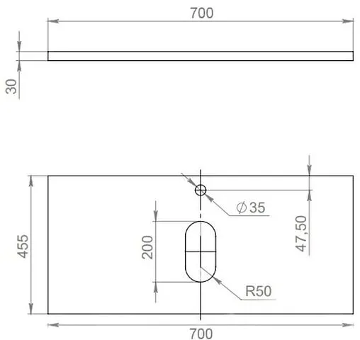 Столешница Uperwood UPD Tanos чёрный матовый 293020561