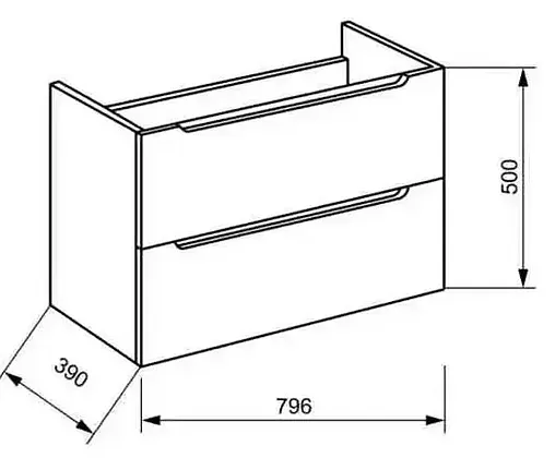 Тумба-умывальник подвесная BelBagno ETNA 39 80 Rovere Moro ETNA39-800/390-2C-SO-RW-P+BB800/390ETL