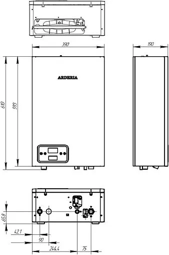 Котел электрический одноконтурный 9кВт Arderia E9 2202210