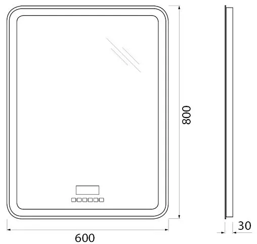 Зеркало с подсветкой BelBagno MARINO 60x80 bluetooth, цифровой термометр, радио SPC-MAR-600-800-LED-TCH-RAD