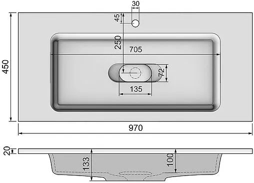 Раковина Jorno Modul 100 белый Mol.08.100/W