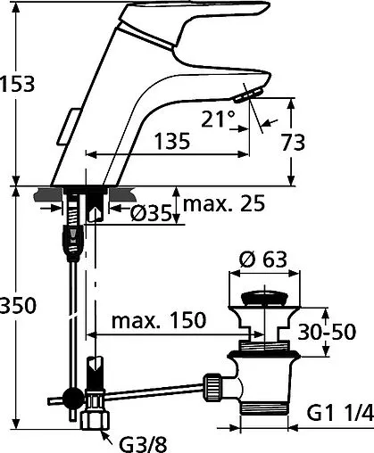 Смеситель для раковины Ideal Standard CeraMix blue хром A5646AA