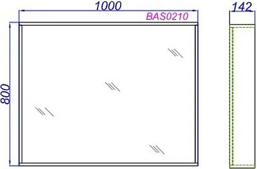 Зеркало Aqwella Basic 80 дуб золотой BAS0210DZ