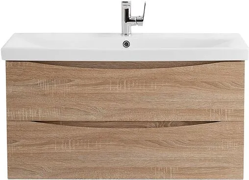 Тумба-умывальник подвесная BelBagno MARINO-CER 100 Rovere Bianco MARINO-CER-1000-2C-SO-WO-P+BB-0324-100-LVB