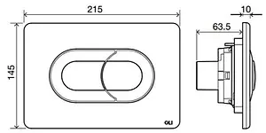 Клавиша смыва для унитаза OLI Salina Oliveira 640084 хром глянцевый Клавиша смыва для унитаза OLI Salina Oliveira 640084 хром глянцевый, 2