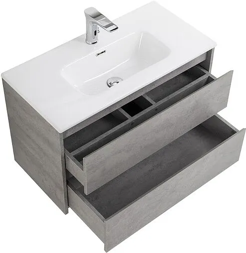 Тумба-умывальник подвесная BelBagno KRAFT 39 80 Cemento Grigio KRAFT 39-800/390-2C-SO-CG+BB800/390ETL