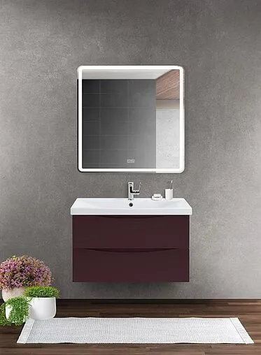 Тумба-умывальник подвесная BelBagno MARINO-CER 80 Bordo Lucido MARINO-CER-800-2C-SO-BRDL-P+BB-0322-80-LVB