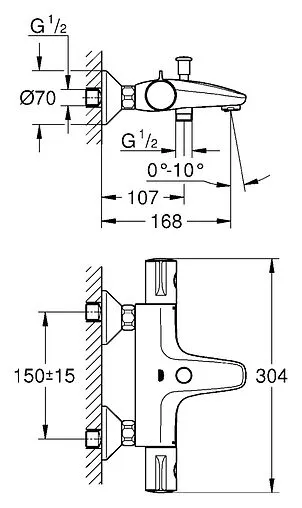 Термостат для ванны Grohe Grohtherm 800 хром 34576000