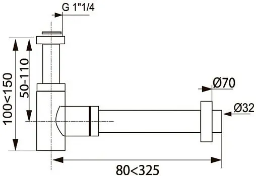 Сифон бутылочный для раковины Wirquin Lineis хром 31640003