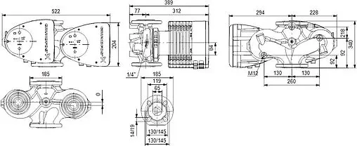 Насос циркуляционный Grundfos MAGNA1 D 65-60 F 99221377