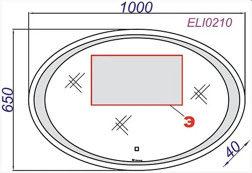 Зеркало с подсветкой Clarberg Ellipse 100 с подогревом ELI0210