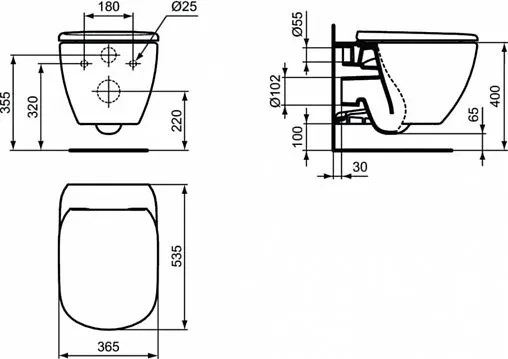 Промо комплект Ideal Standard Tesi AquaBlade белый PT457001