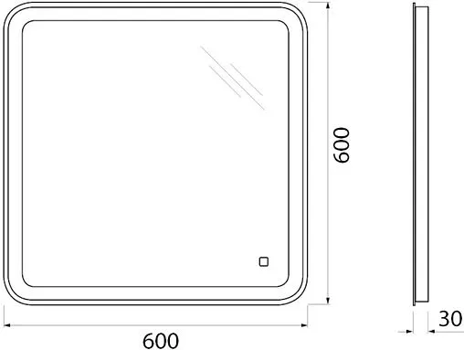 Зеркало с подсветкой BelBagno MARINO 60x60 SPC-MAR-600-600-LED-TCH