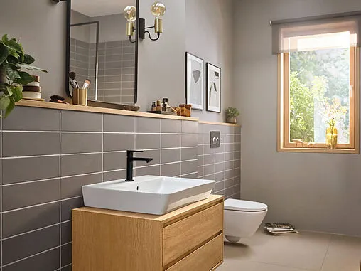 Смеситель для раковины Hansgrohe Rebris E 110 чёрный матовый 72557670