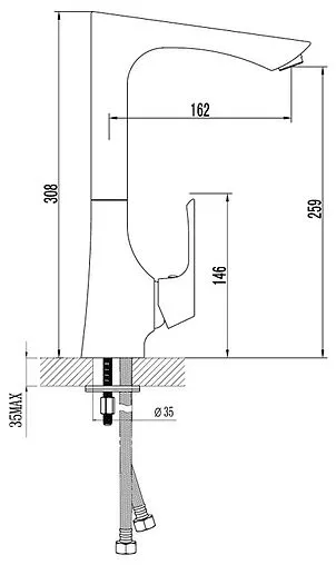 Смеситель для кухни Lemark Unit хром LM4505C