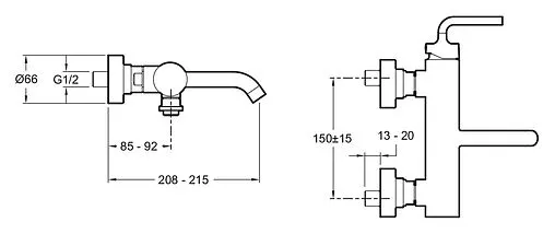 Смеситель для ванны Jacob Delafon Purist хром E14589-4A-CP