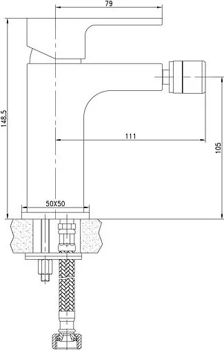 Смеситель для биде Aquanet Cubic хром SD90444-2