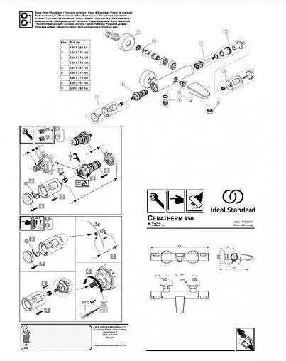 Термостат для ванны Ideal Standard Ceratherm T50 хром A7223AA