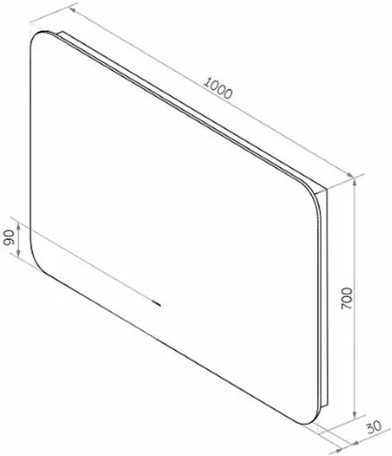 Зеркало с подсветкой Continent Burzhe Led 100x70 с бесконтактным сенсором белый ЗЛП322