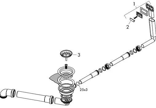 Сифон бутылочный для мойки с переливом Hansgrohe D14-10 43921800