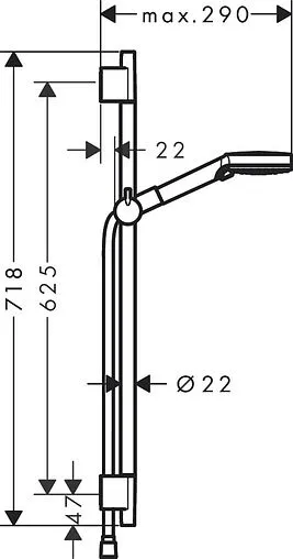 Душевая стойка Hansgrohe Vernis Blend Vario 65см чёрный матовый 26422670