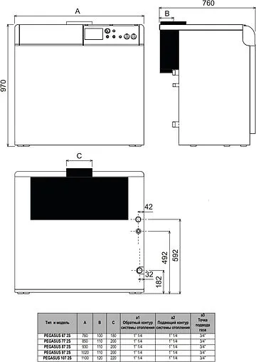 Напольный газовый котел одноконтурный 107кВт Ferroli Pegasus 2S 107 0E4LBAWA