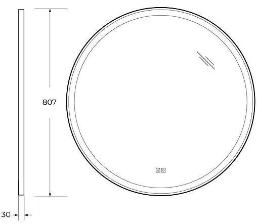 Зеркало с подсветкой Cezares Cadro 80 с подогревом чёрный CZR-SPC-CADRO-800-LED-TCH-WARM