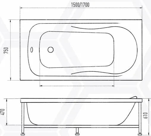 Ванна акриловая Aquanika Optima 170х75 A1017075006