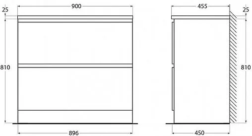 Тумба под умывальник напольная BelBagno ALBANO 90 Rovere Rustico ALBANO-900-2C-PIA-RR