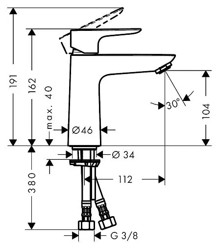 Смеситель для раковины Hansgrohe Talis E 110 хром 71712000