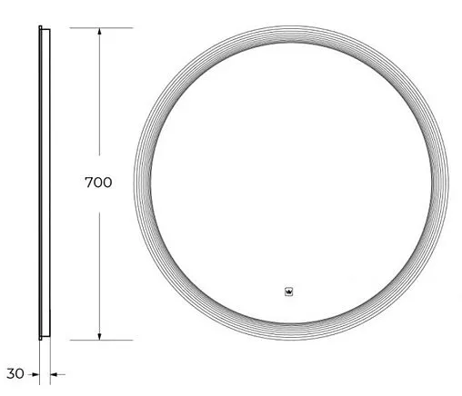 Зеркало с подсветкой Cezares Eco 70x70 CZR-SPC-ECO-700-LED-TCH