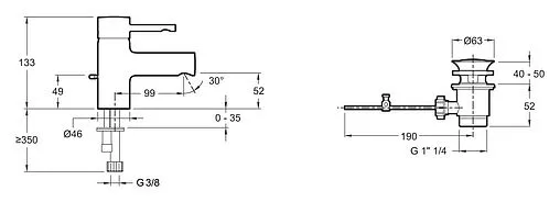 Смеситель для раковины Jacob Delafon Cuff хром E37301-CP