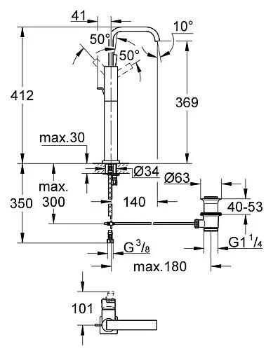 Смеситель для раковины Grohe Allure хром 32249000