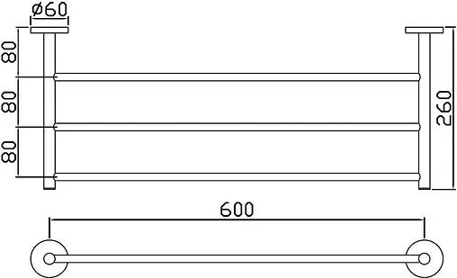 Полка для полотенец Jaquar Continental чёрный матовый ACN-BLM-1181FS