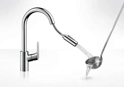 Смеситель для кухни с выдвижным изливом Hansgrohe Focus M41 240 2jet sBox хром 73880000