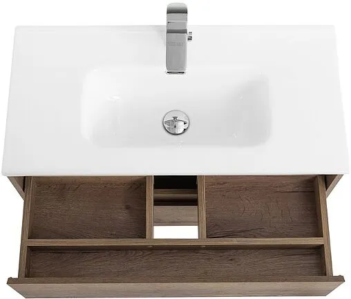 Тумба-умывальник подвесная BelBagno KRAFT 39 80 Rovere Tabacco KRAFT 39-800/390-2C-SO-RT+BB800/390ETL