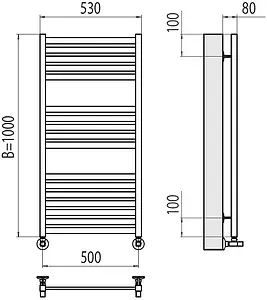 Полотенцесушитель водяной лесенка Terminus Тоскана П17 500х1000 полированная сталь 4670078530875 Полотенцесушитель водяной лесенка Terminus Тоскана П17 500х1000 полированная сталь 4670078530875, 2