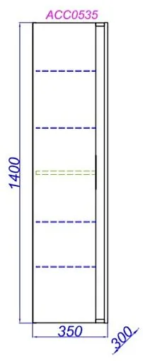 Шкаф-пенал подвесной Aqwella Accent 35 дуб золотой ACC0535DZ