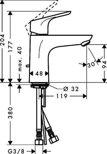 Смеситель для раковины Hansgrohe Focus 100 хром 31607000