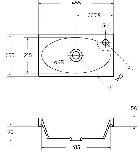 Раковина BelBagno PIETRA MINI 46 белый BB-460-PM-LVB