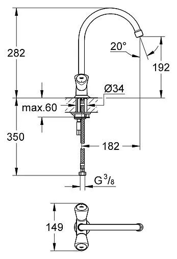 Смеситель для кухни Grohe Costa S хром 31819001