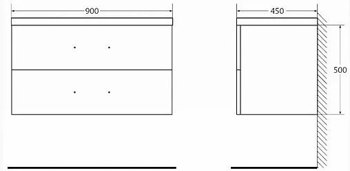 Тумба под умывальник подвесная BelBagno AURORA 90 Bianco Lucido AURORA-900-2C-SO-BL