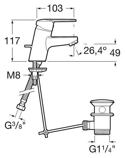 Смеситель для раковины Roca Victoria new хром 5A3025C00