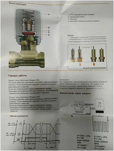 Сервопривод электротермический НЗ 220 B TIM M315NC