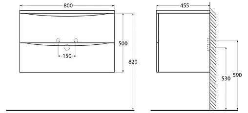 Тумба под умывальник подвесная BelBagno ACQUA 80 Rovere Rustico ACQUA-800-2C-SO-RR