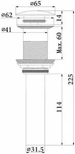 Выпуск автоматический для раковины без перелива Comforty розовый DK-01 MP Выпуск автоматический для раковины без перелива Comforty розовый DK-01 MP, 2